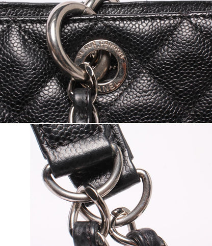 CHANEL トートバッグ GSTトート キャビアスキン シルバー金具 マトラッセ レディース シャネル