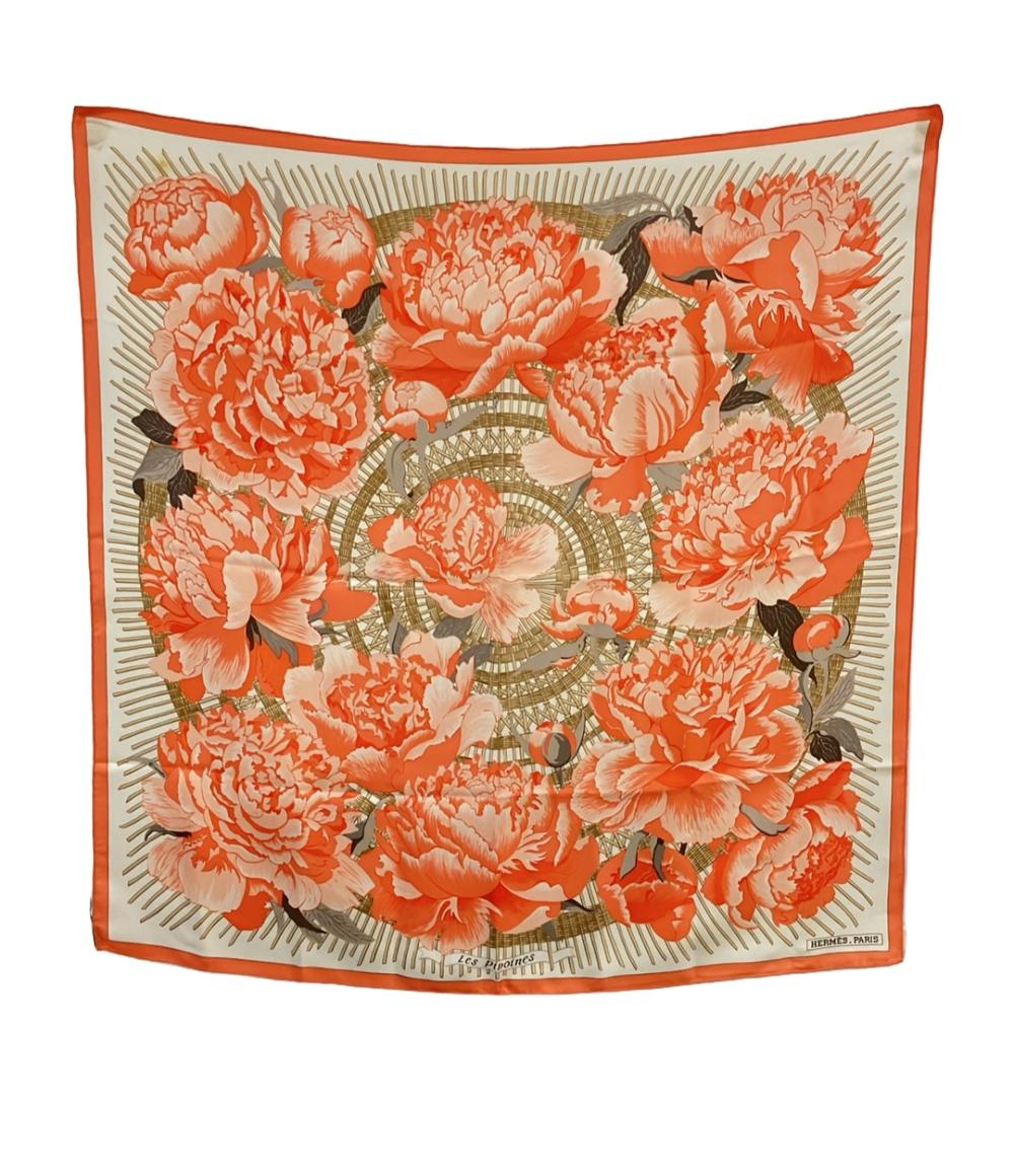 エルメス スカーフ カレ90 シルク100% 芍薬 Les Pivoines レディース HERMES