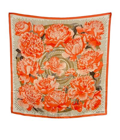 エルメス スカーフ カレ90 シルク100% 芍薬 Les Pivoines レディース HERMES