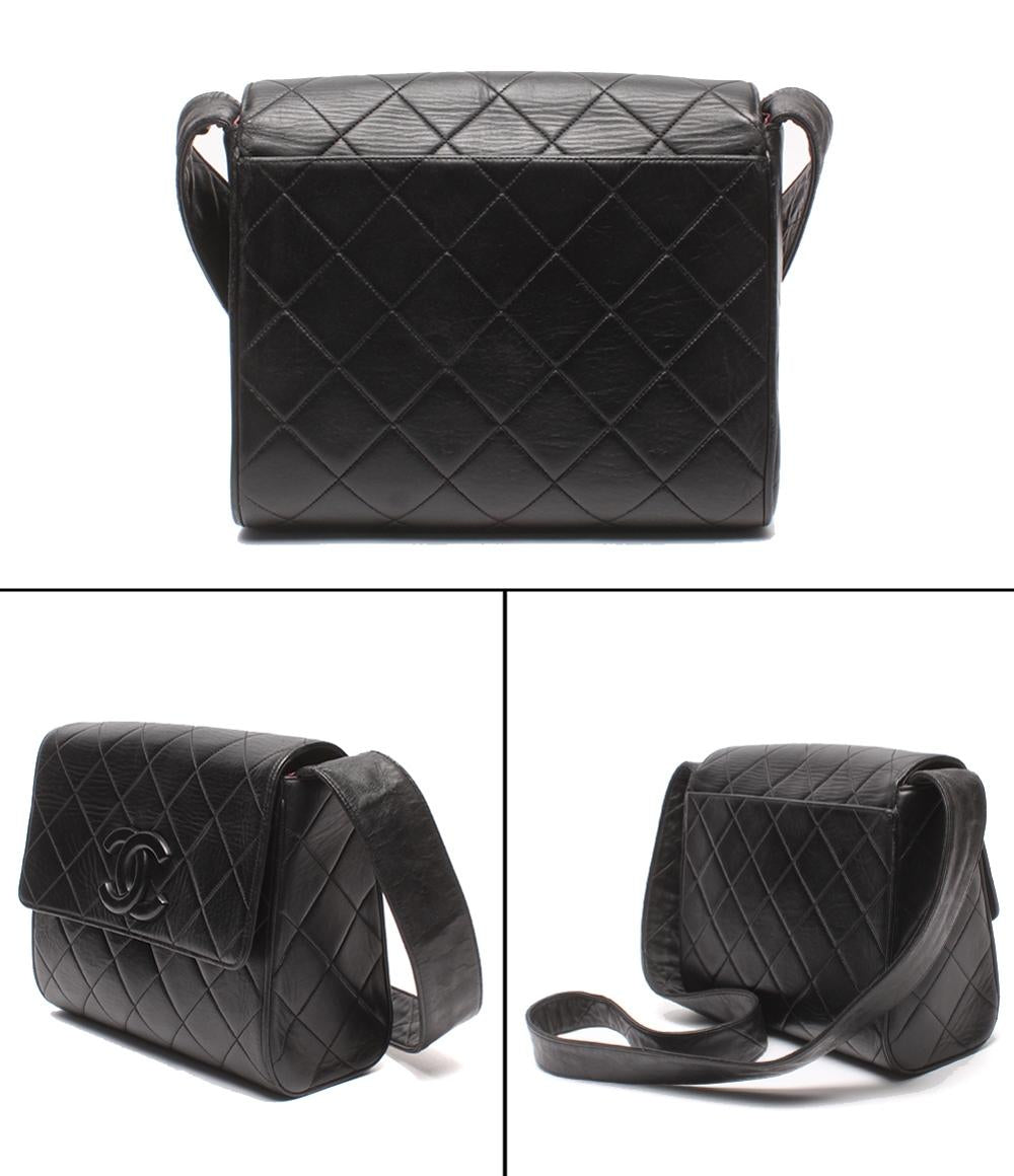 CHANEL ショルダーバッグ 斜め掛け 肩掛け 3番台 マトラッセ ラムスキン マトラッセ シングルフラップ ゴールド金具 レディース シャネル