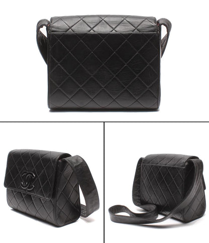 CHANEL ショルダーバッグ 斜め掛け 肩掛け 3番台 マトラッセ ラムスキン マトラッセ シングルフラップ ゴールド金具 レディース シャネル