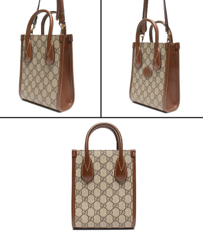 美品 グッチ 2wayハンドバッグ ショルダーバッグ 斜め掛け GGスプリーム 671623 92TCG 8563 レディース GUCCI
