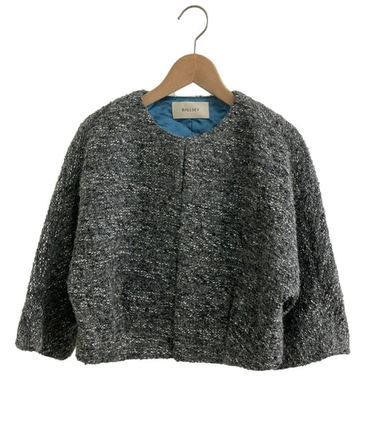 ☆新品未使用値札付き☆BALLSEYノーカラージャケット38定価39,900円 ボールジー ノーカラージャケット ショート丈 レディース SIZE