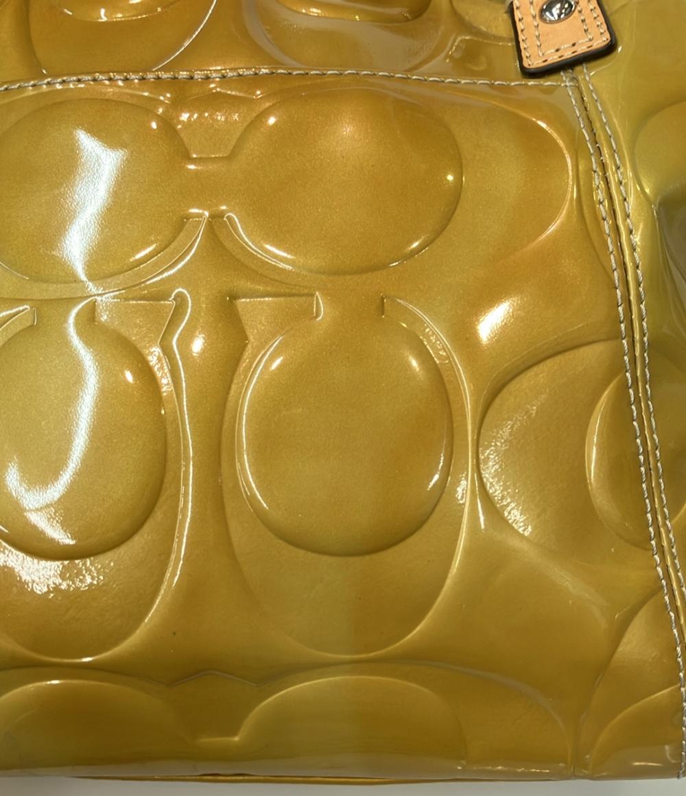 COACH 2WAYハンドバッグ ショルダーバッグ エナメル シグネチャー