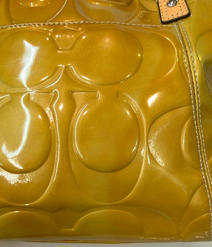 COACH 2WAYハンドバッグ ショルダーバッグ エナメル シグネチャー F20096 レディース コーチ