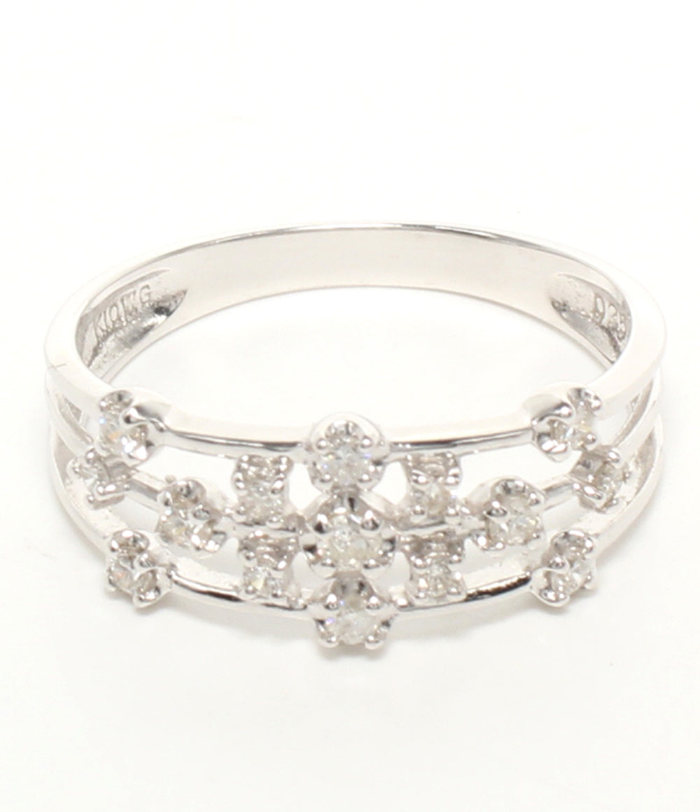 美品 リング 指輪 K10WG ダイヤ 0.25ct レディース SIZE 14号