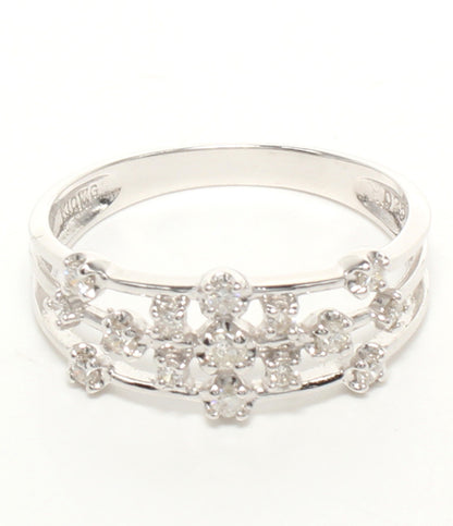 美品 リング 指輪 K10WG ダイヤ 0.25ct レディース SIZE 14号