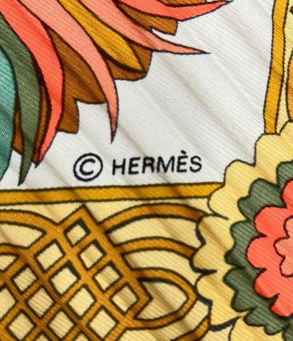 エルメス プリーツスカーフ カレ90 シルク100% Decoupages レディース HERMES