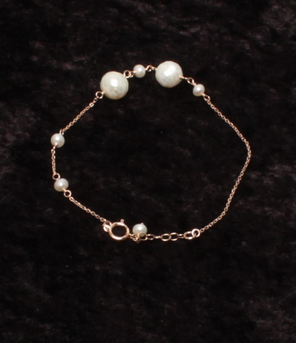 美品 ネックレス ブレスレット K10 淡水パール 2点セット レディース