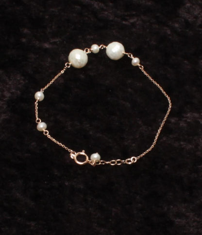 美品 ネックレス ブレスレット K10 淡水パール 2点セット レディース