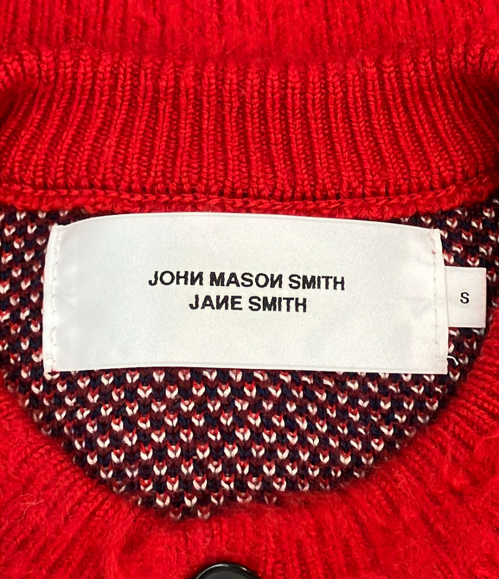 美品 JOHN MASON SMITH 長袖ニットカーディガン クルーネック 25WKN-911S レディース SIZE S ジョン メイソン スミス