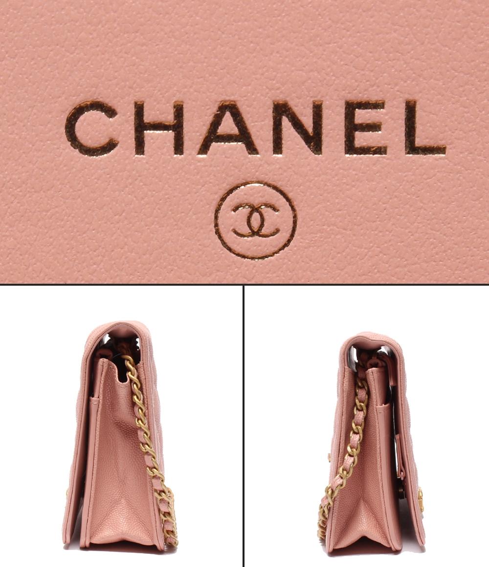 CHANEL チェーンウォレット キャビアスキン ゴールド金具 ボーイシャネル レディース シャネル