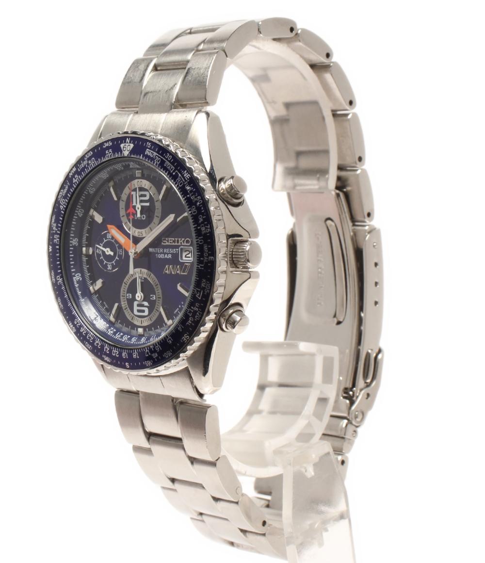 セイコー　フライトマスター　7T92-0CF0　ANAコラボ SEIKO 腕時計 ANAコラボ クオーツ ブルー 7T92-0CF0 メンズ