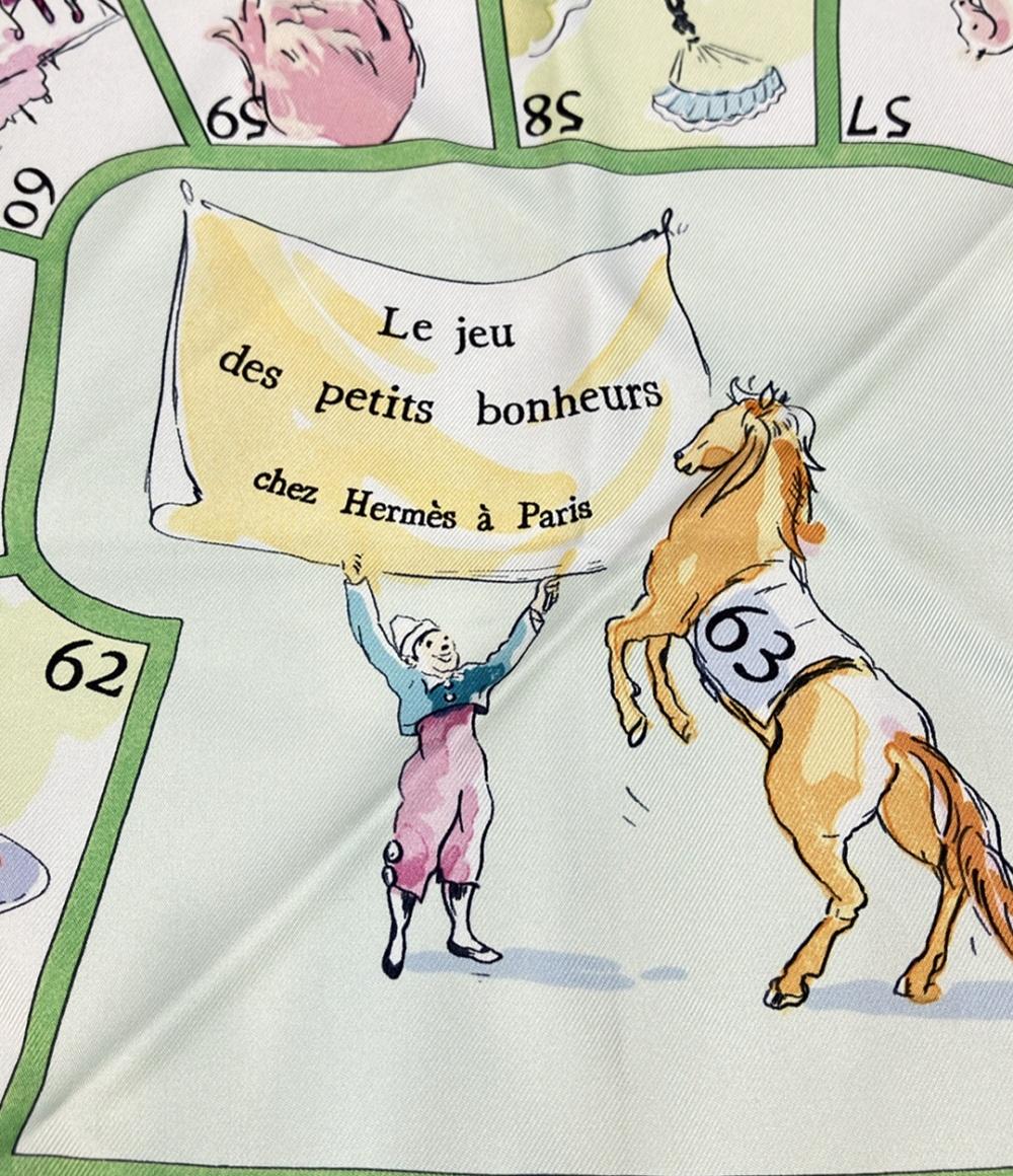 エルメス スカーフ シルク100% カレ90 Le jeu des petits bonheurs レディース HERMES