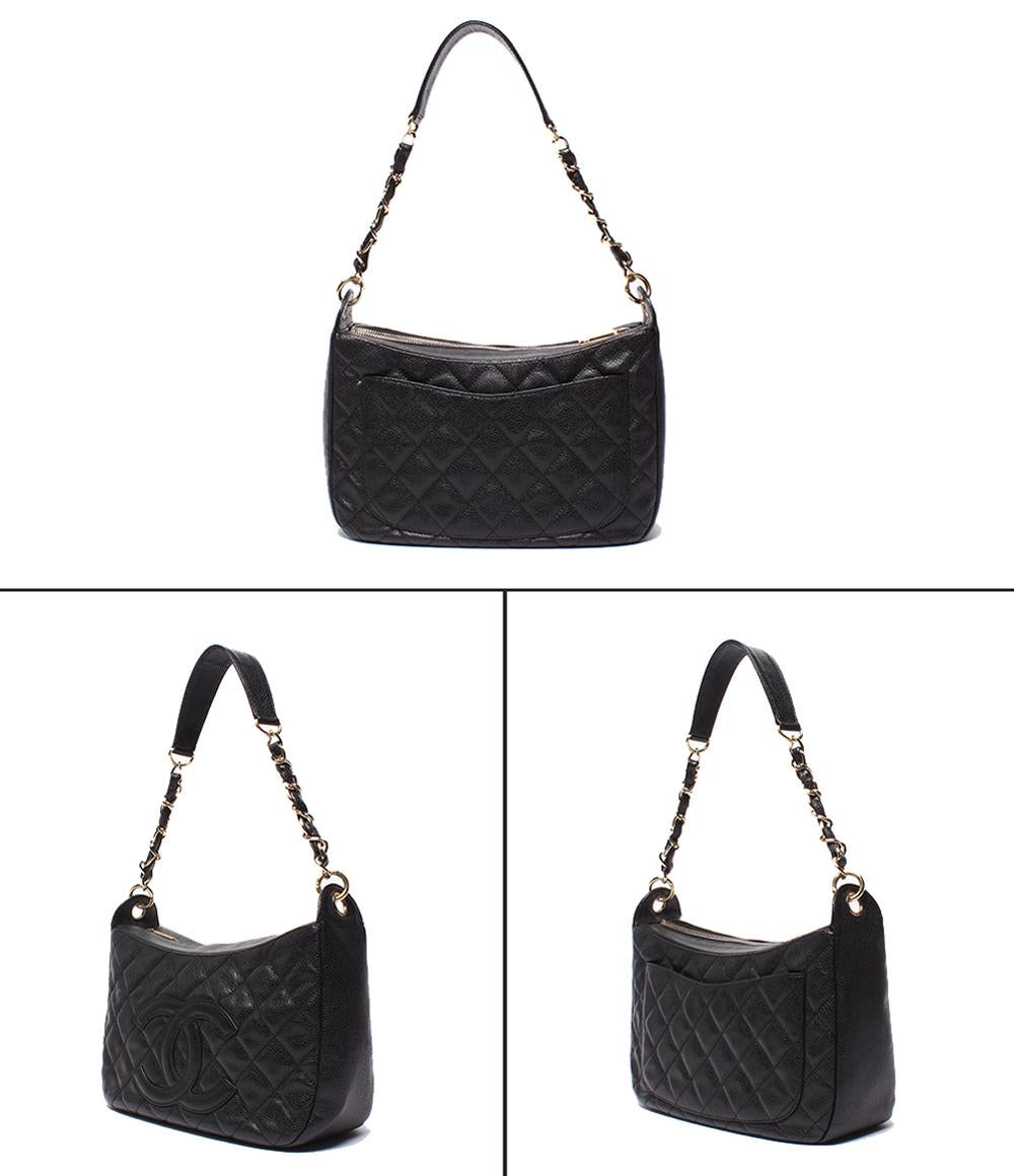 CHANEL チェーンショルダーバッグ ダブルチェーン ゴールド金具
