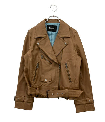 Diagram GRACE CONTINENTAL ダブルライダースジャケット ラムレザー レディース SIZE 38 (S) ダイアグラムグレースコンチネンタル