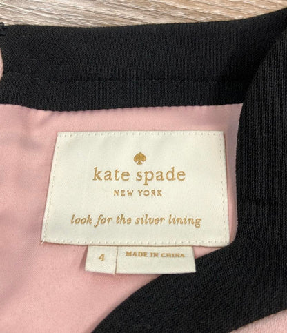 Kate Spade 半袖ワンピース バイカラースカラップ VネックAライン scallop cap sleeve d Cameo Pink レディース SIZE 4 (M) ケイトスペード