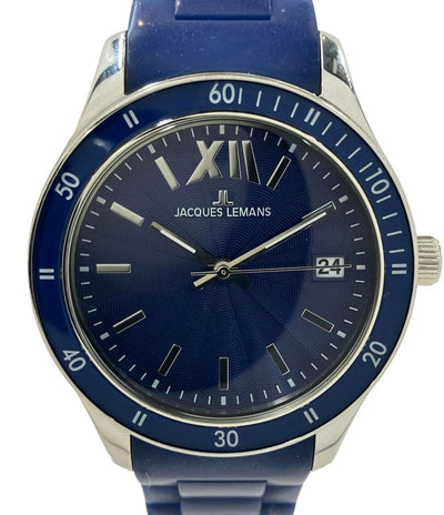 ジャックルマン 腕時計 クオーツ ブルー メンズ JACQUES LEMANS