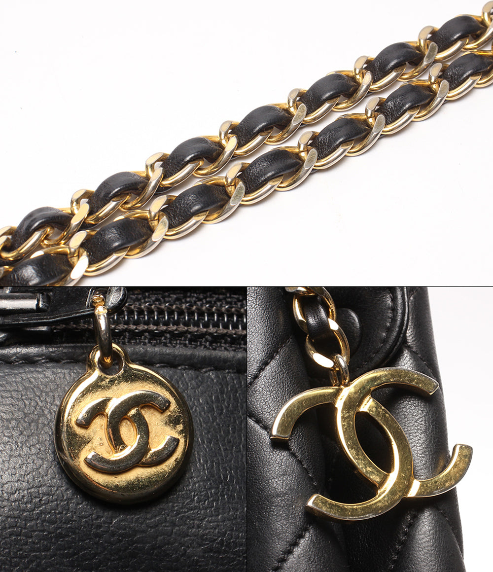 CHANEL チェーンショルダーバッグ 肩掛け 1番台 ゴールド金具 マトラッセ レディース シャネル