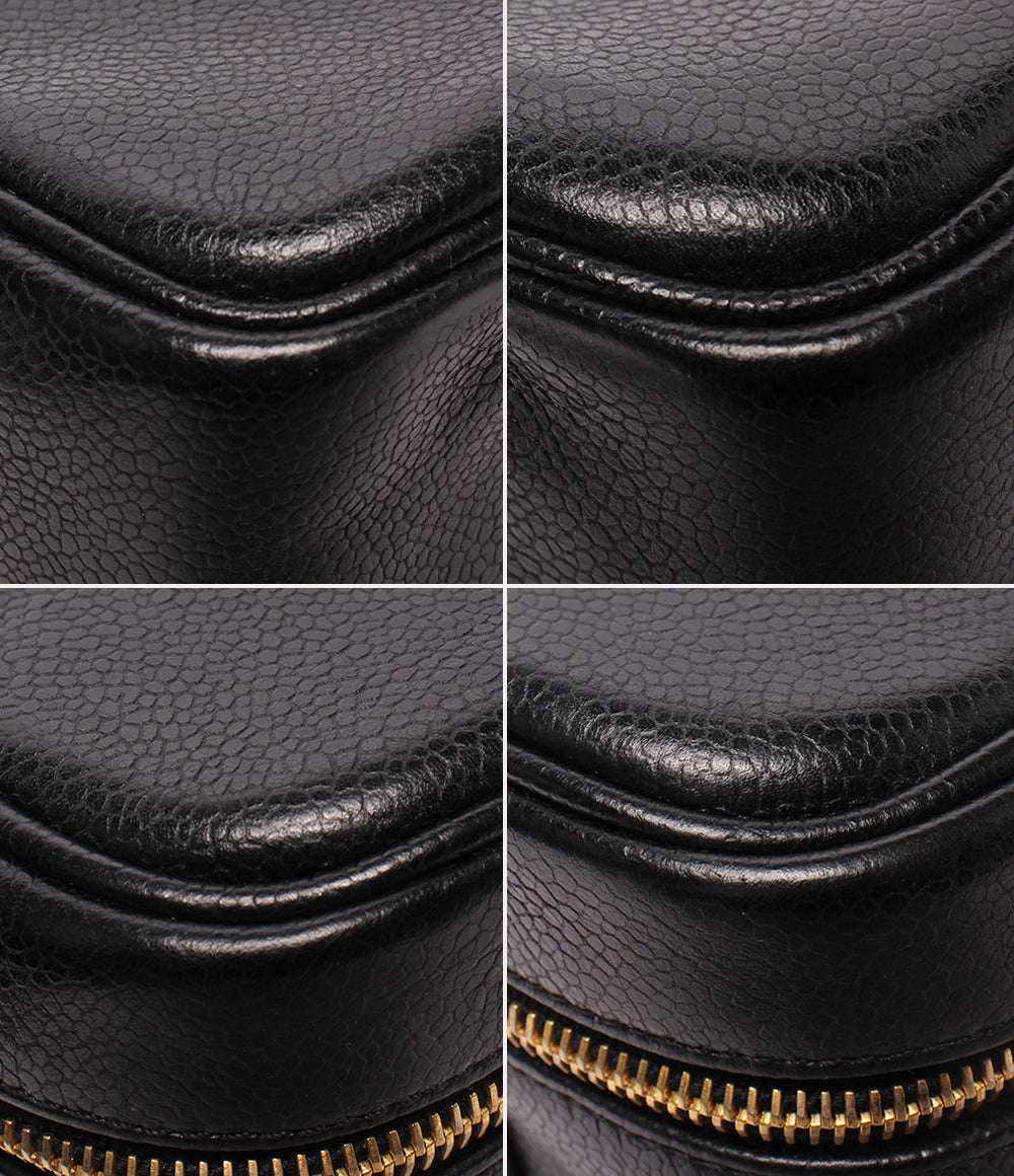 CHANEL 2way バニティバッグ ショルダーバッグ 斜め掛け ココマーク キャビアスキン ゴールド金具 5番台 レディース シャネル