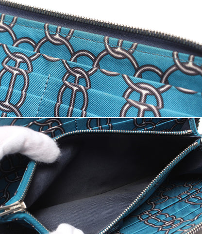 HERMES ラウンドファスナー長財布 シルバー金具 □R刻印 アザップシルクイン メンズ レディース エルメス