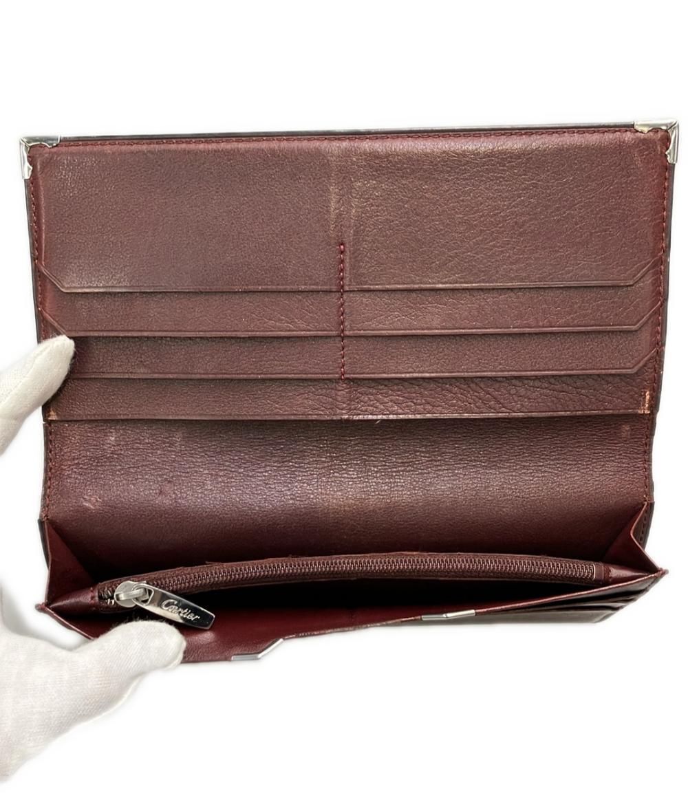 Cartier must line 三つ折り財布　【誤って削除してしまい再出品】 美品】 Cartier / カルティエ | マストライン 三つ折り がま口 レザー