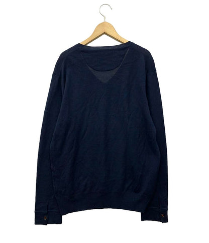 バーバリーブラックレーベル 長袖ニット Vネック メンズ SIZE 3 (L) BURBERRY BLACK LABEL