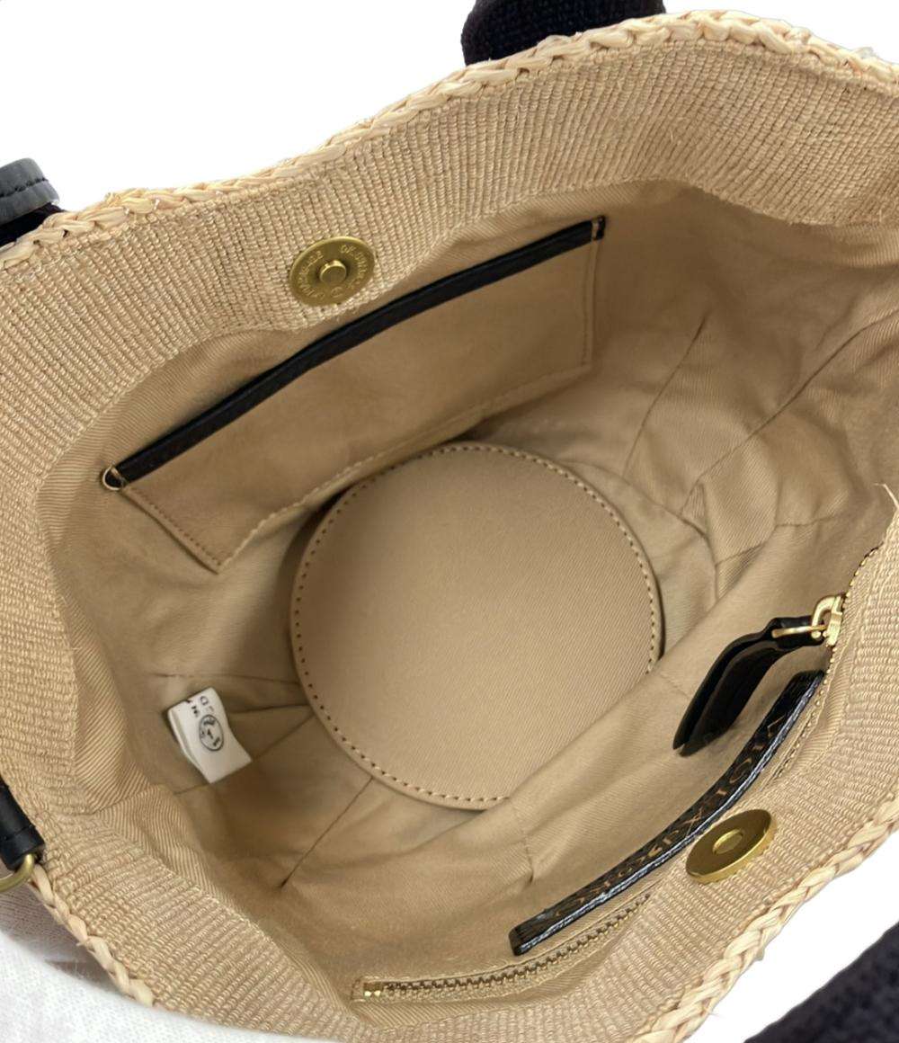 美品 ヴィオラドーロ 2way カゴバッグ ハンドバッグ ショルダーバッグ  斜めがけ ラフィア レディース VIOLAd'ORO