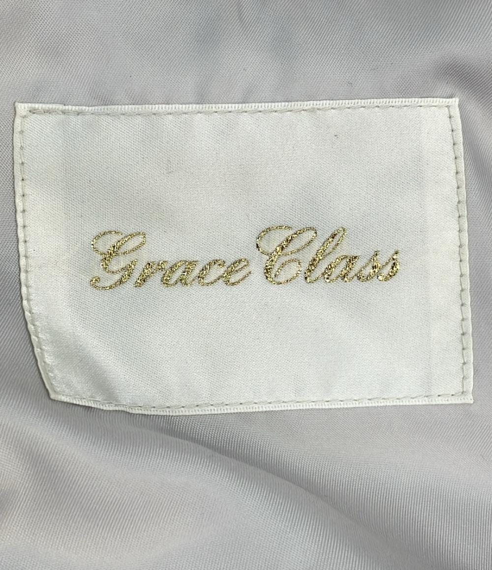 美品 GRACE Class ジレ ダウン ロング 21AW タグ フード フェイクファー付き ロングダウンジレ 0221457112-00 レディース SIZE 36 (S) グレースクラス