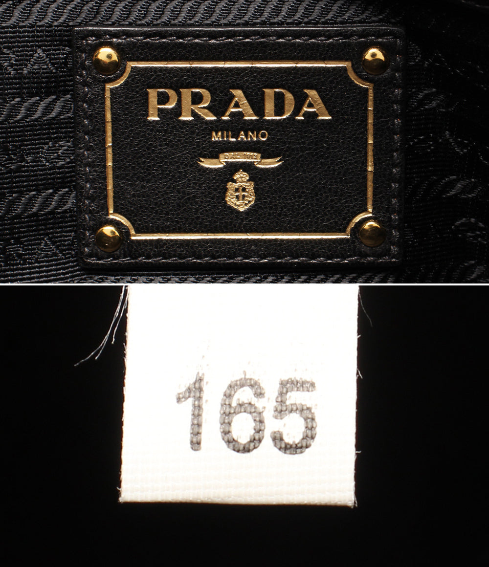 美品 PRADA ナイロン 2WAYハンドバッグ ショルダーバッグ 斜め掛け 肩掛け ギャザー BN1407 レディース プラダ