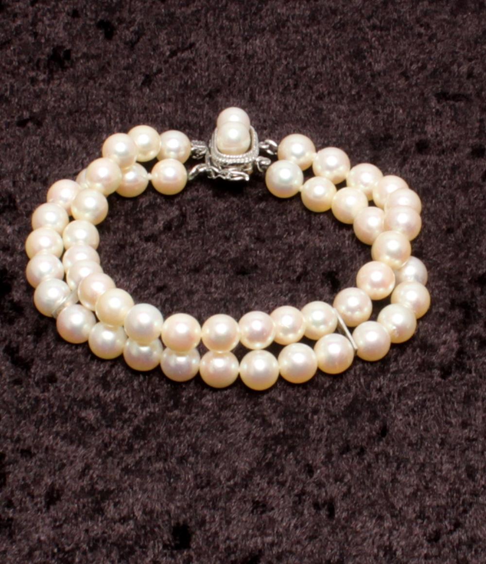 2連ブレスレット SV パール 6.0-6.5mm レディース