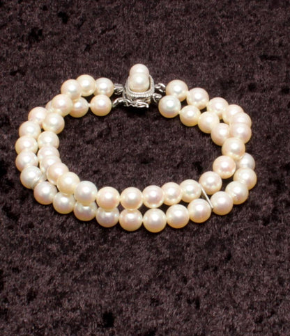2連ブレスレット SV パール 6.0-6.5mm レディース