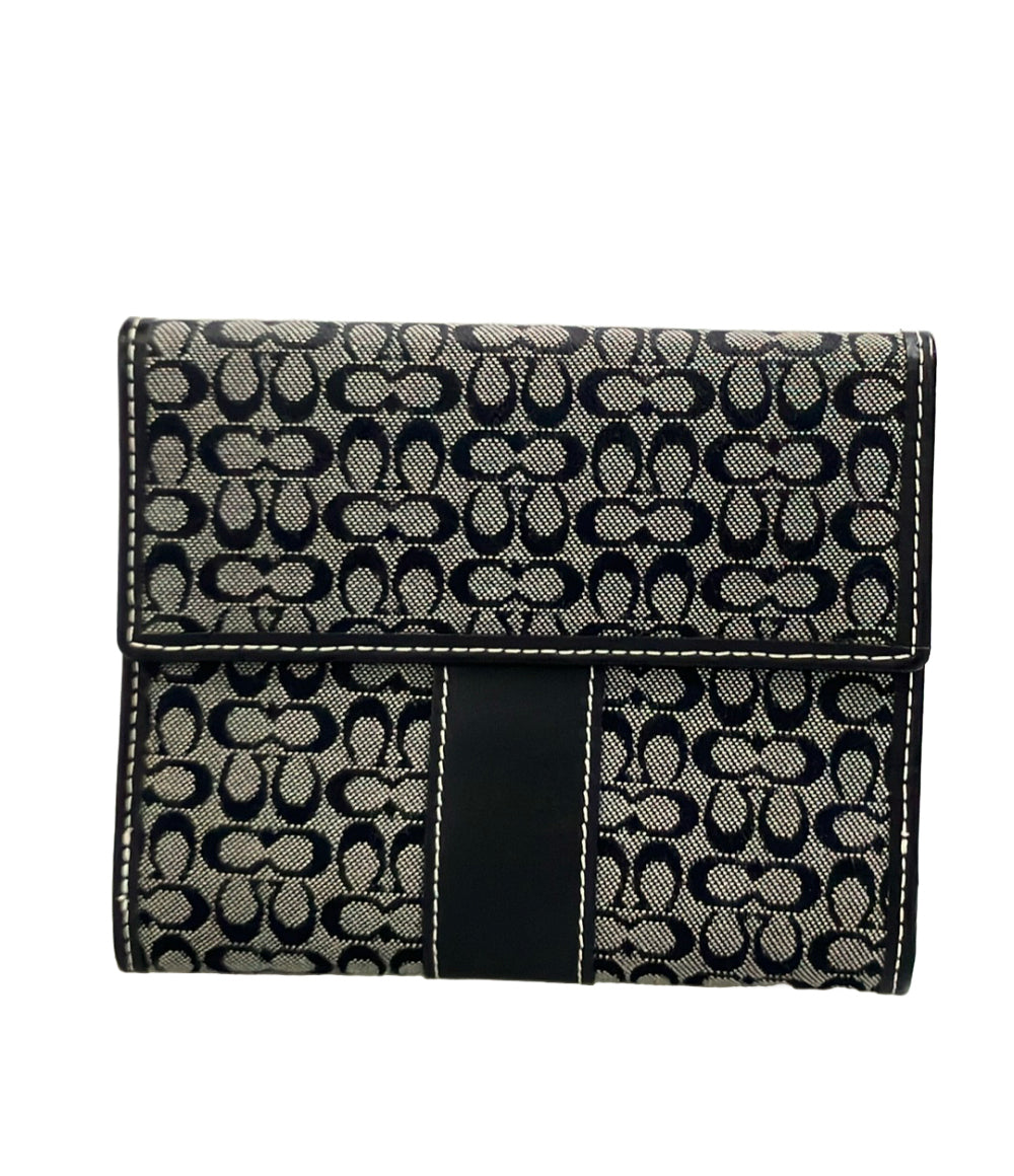 美品 COACH 二つ折り財布 ミニシグネチャー レディース コーチ