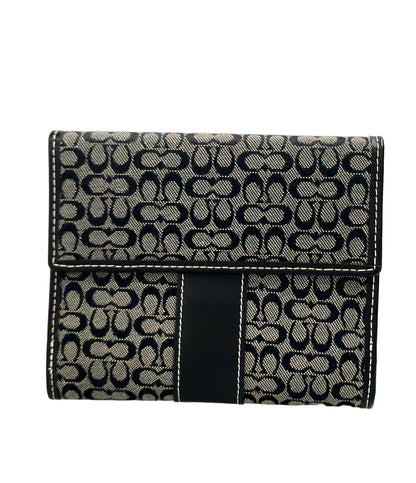 美品 COACH 二つ折り財布 ミニシグネチャー レディース コーチ