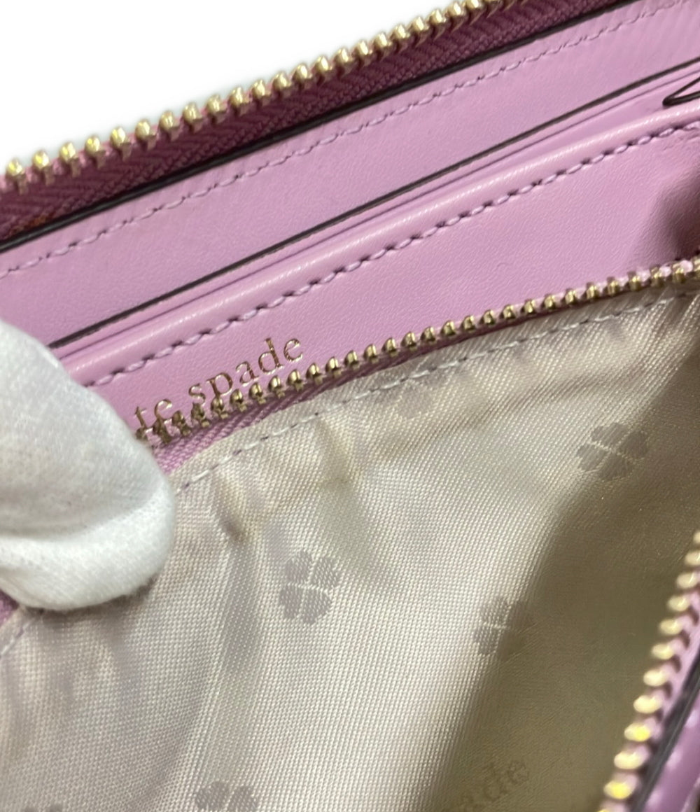美品 Kate Spade ラウンドファスナー長財布 ラメ レディース ケイトスペード く