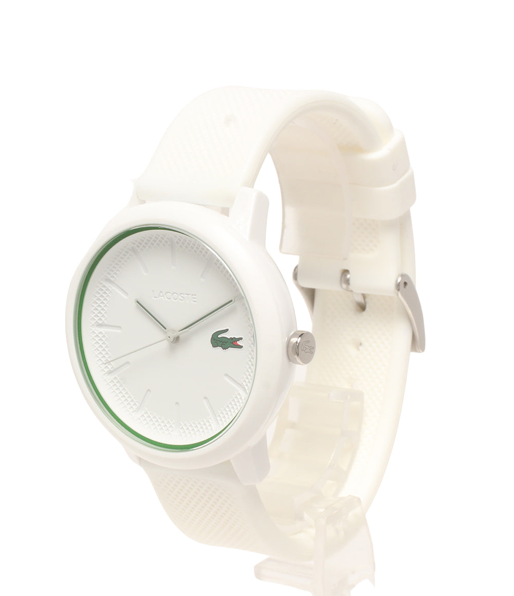 美品 LACOSTE 腕時計 クオーツ ホワイト レディース メンズ ラコステ