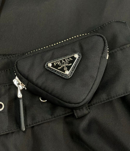 プラダ ナイロンスカート ロゴプリント トライアングル ポーチ Re-Nylon ASC1 2023 816 21H953 S232 1WQ8 レディース SIZE 38 (M) PRADA
