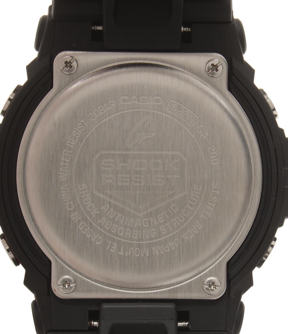 美品 カシオ 腕時計 G-SHOCK クオーツ ブラック GA-200-1AJF メンズ CASIO