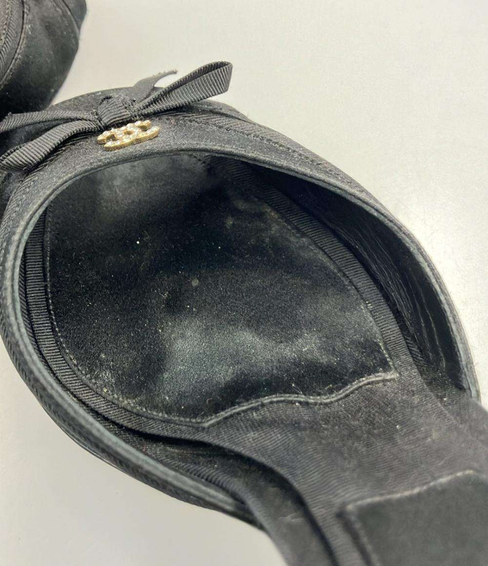 CHANEL オープントゥパンプス サテン ココマーク レディース SIZE 36 C (23.5cm) シャネル