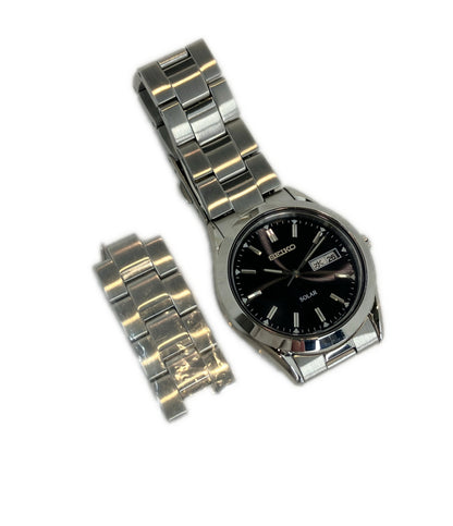 美品 SEIKO 腕時計 ソーラー ブラック V158-0AB0 メンズ セイコー