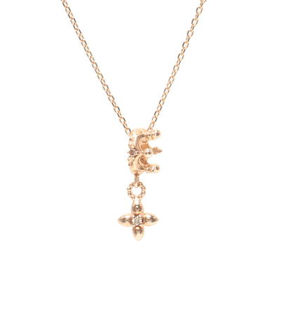 美品 IMPRESSE ネックレス K10 ダイヤ 0.01ct 王冠モチーフ クロスモチーフ レディース インプレッセ