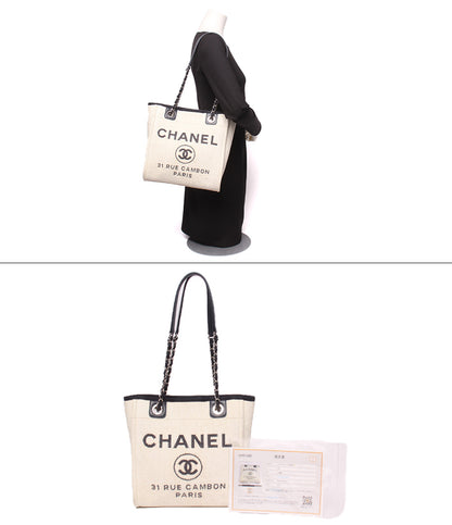 CHANEL トートバッグ チェーントートバッグ ショルダーバッグ 肩掛け シルバー金具 23番台 ドーヴィル PM レディース シャネル