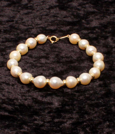 美品 ブレスレット K18 パール 7.5mm レディース