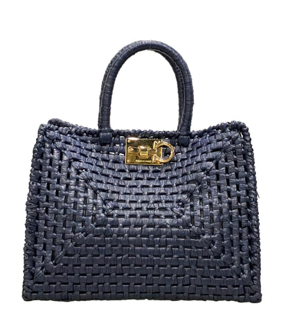 FERRAGAMO ハンドバッグ スタジオボックス ラフィア ガンチーニ レディース フェラガモ