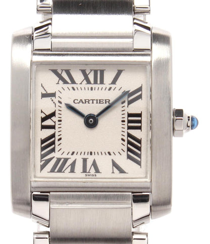 美品 Cartier 腕時計 タンク フランセーズSM クオーツ ホワイト W51008Q3 レディース カルティエ