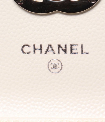 CHANEL チェーンショルダーバッグ キャビアスキン シルバー金具 マイクロ マトラッセ レディース シャネル