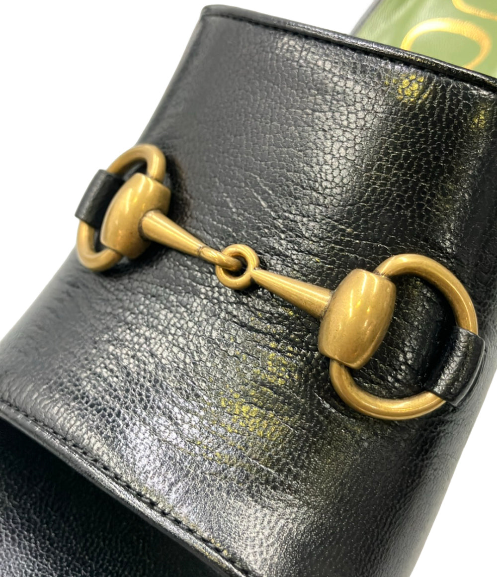 美品 GUCCI ホースビット チャンキーヒールミュール 602390 レディース SIZE 38 (24cm) グッチ