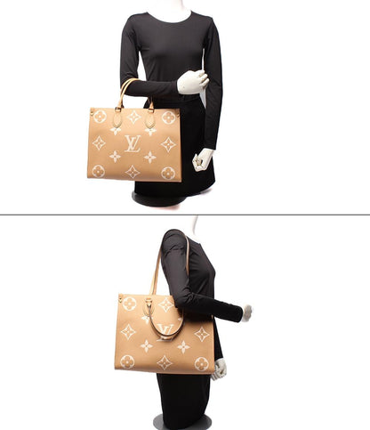 美品 ルイ・ヴィトン 2way ハンドバッグ ショルダーバッグ 肩掛け トートバッグ オンザゴー MM モノグラムアンプラント M45982 レディース