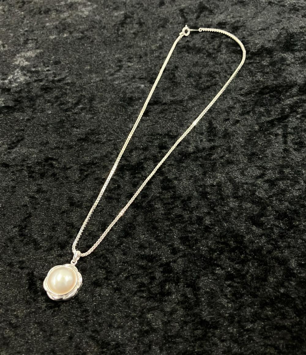 美品 ネックレス SV925 マベパール13mm レディース