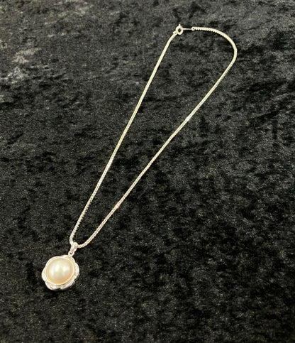 美品 ネックレス SV925 マベパール13mm レディース